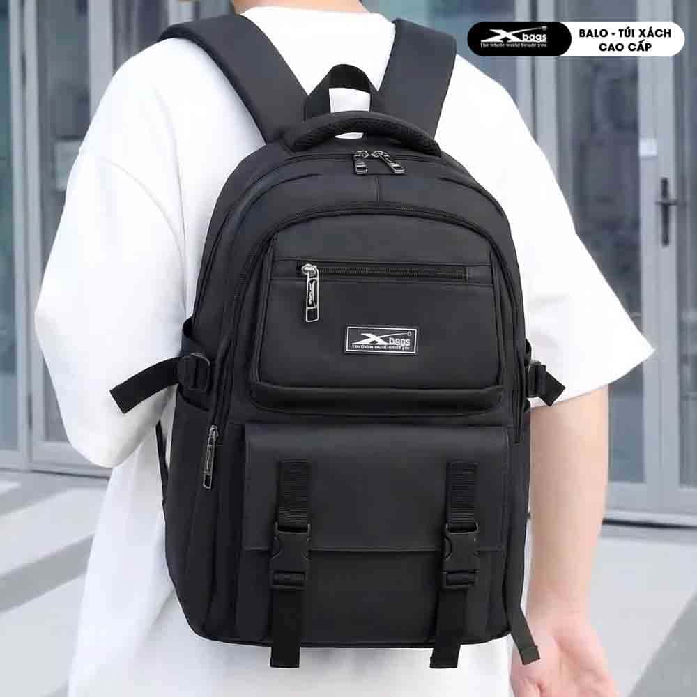 Balo Nam Nữ Thời Trang Xbags Xb3203 Black Blue Chống Nước, Siêu Nhẹ, Cá Tính Trẻ Trung, Đựng Laptop 15.6 Inch!