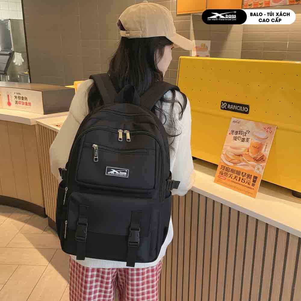Balo Nam Nữ Thời Trang Xbags Xb3203 Black Blue Chống Nước, Siêu Nhẹ, Cá Tính Trẻ Trung, Đựng Laptop 15.6 Inch!