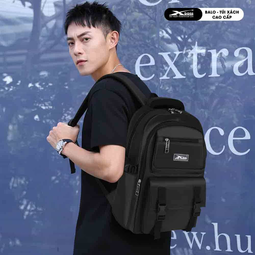 Balo Nam Nữ Thời Trang Xbags Xb3203 Black Blue Chống Nước, Siêu Nhẹ, Cá Tính Trẻ Trung, Đựng Laptop 15.6 Inch!