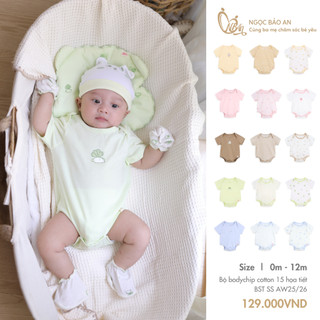 M&B (0-12M) Bộ bodychip sơ sinh 15 họa tiết đáng yêu cotton cao cấp mềm mịn, thoáng mát thấm hút tốt