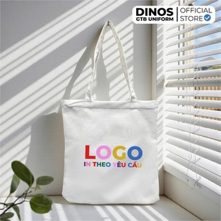 Túi Canvas Trơn DINOS GTB Màu Trắng Kem – In Thêu Theo Yêu Cầu Thời Trang, Làm Quà Tặng