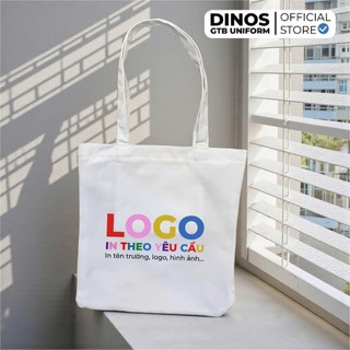 Túi Canvas Trơn DINOS GTB Màu Trắng Kem – In Thêu Theo Yêu Cầu Thời Trang, Làm Quà Tặng