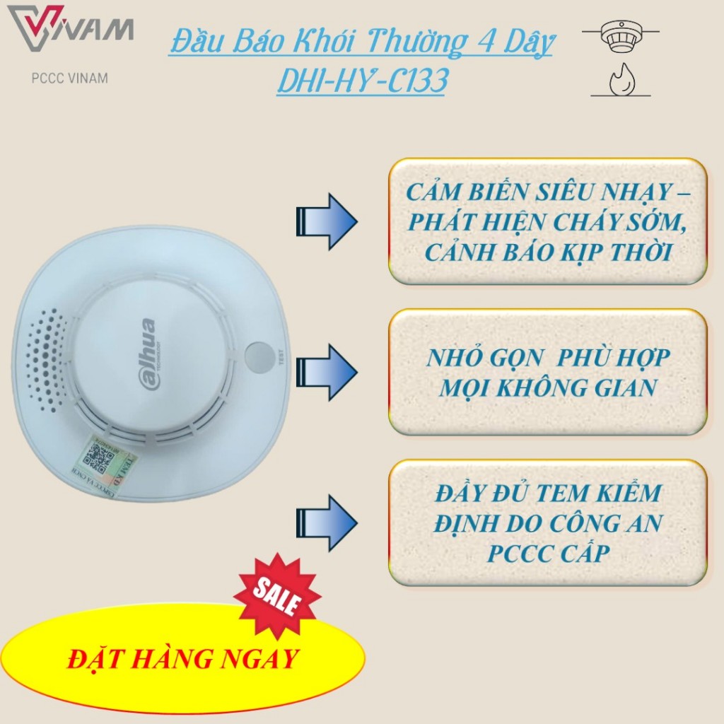Đầu báo khói thường 4 dây DHI-HY-C133 | Shopee Việt Nam
