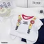 Bộ cotton cộc tay hoạ tiết happy holiday bé trai, set bộ cộc tay áo cotton quần giả bò cho bé t1125b03