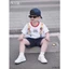 Bộ cotton cộc tay hoạ tiết happy holiday bé trai, set bộ cộc tay áo cotton quần giả bò cho bé t1125b03