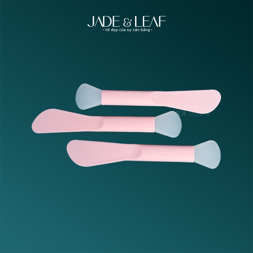 Cọ Đắp Mặt Nạ Jade&Leaf, Quét Mask Lấy Kem 2 Đầu Thông Minh Chất Liệu Silicon Màu Hồng Siêu Xinh