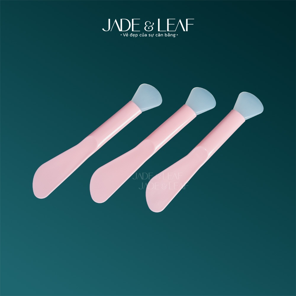 Cọ Đắp Mặt Nạ Jade&Leaf, Quét Mask Lấy Kem 2 Đầu Thông Minh Chất Liệu Silicon Màu Hồng Siêu Xinh
