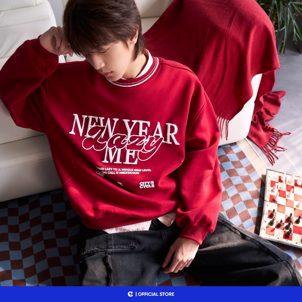 Áo sweater boxy nỉ nhung mùa đông nam nữ boxy Local Brand Chính Hãng City Cycle Áo sweater New Year