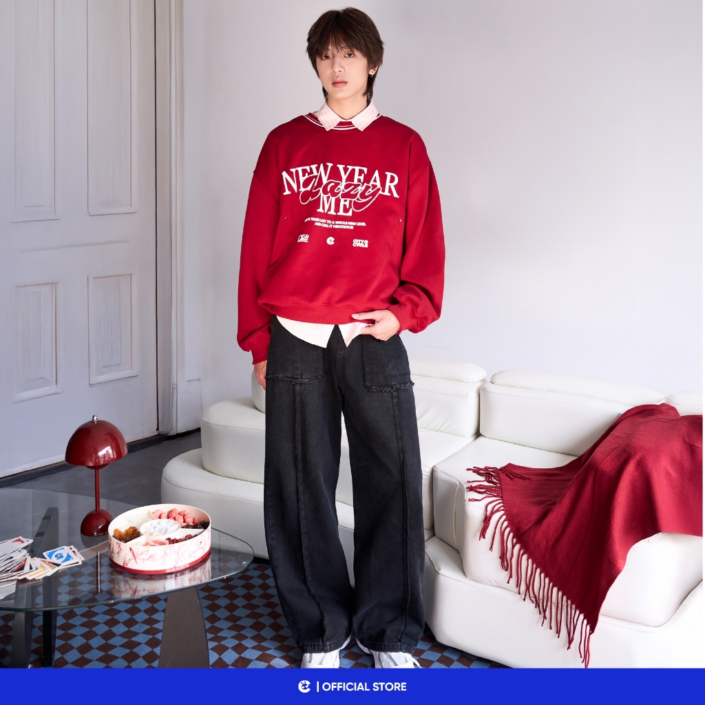 Áo sweater boxy nỉ nhung mùa đông nam nữ boxy Local Brand Chính Hãng City Cycle Áo sweater New Year