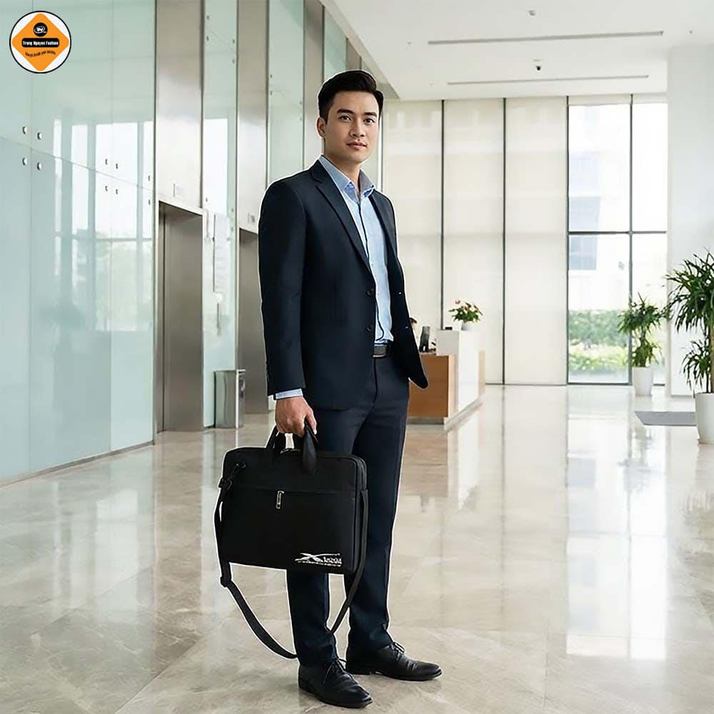 Cặp Laptop Công Sở Nam Màu Đen Cao Cấp Xbags Elegant XB4201 – Sang Trọng, Chống Sốc, Lịch Lãm!