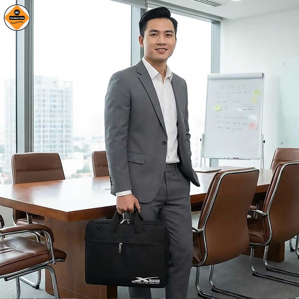 Cặp Laptop Công Sở Nam Màu Đen Cao Cấp Xbags Elegant XB4201 – Sang Trọng, Chống Sốc, Lịch Lãm!