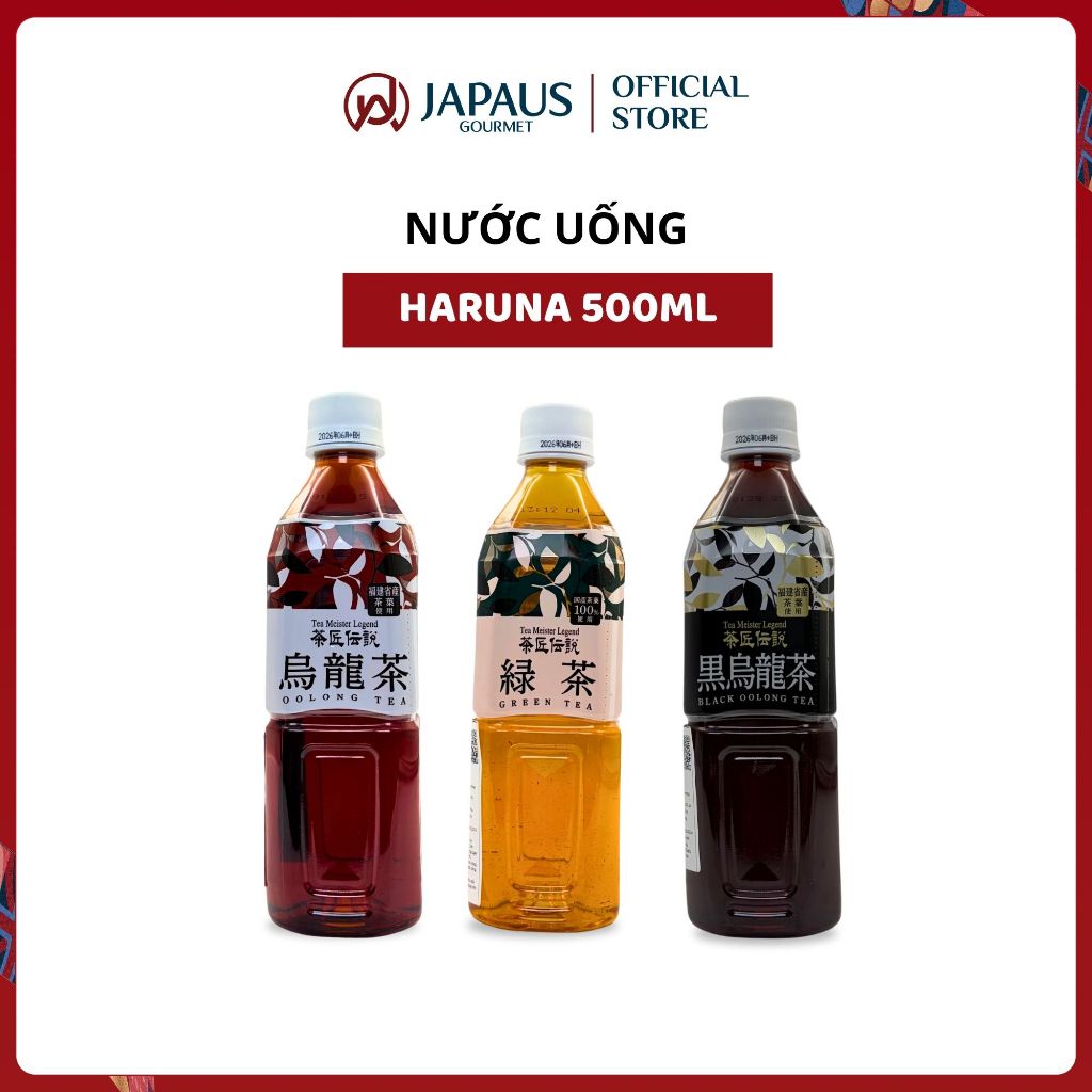 Nước uống trà Haruna 500ml - Oolong đen / Trà xanh / Oolong green