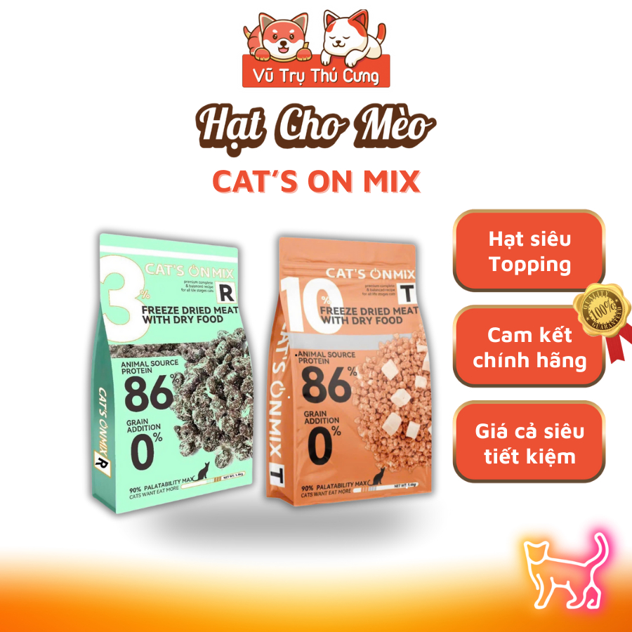 Hạt Cho Mèo Cat's On Mix Không Độn Ngũ Cốc