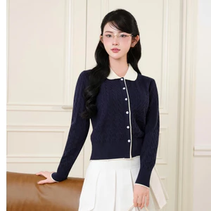 Cardigan len dài tay áo khoác ngoài cho nữ form vừa chất len lông thỏ vặn thừng cao cấp CD850 500G