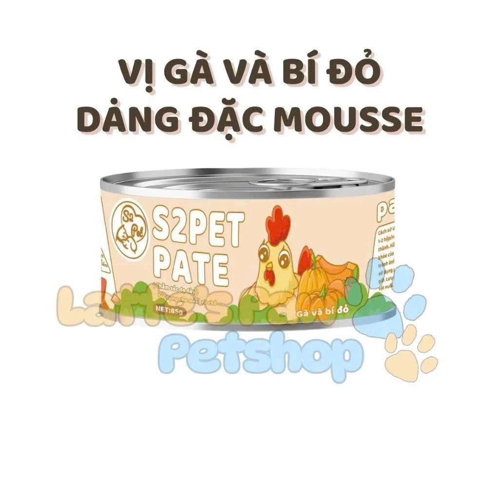 Pate S2Pet Gravy Dạng Đặc Thịt Tươi Giàu Dinh Dưỡng, Bổ Sung Đầy Đủ Dinh Dưỡng Cho Mèo, Lon 85g