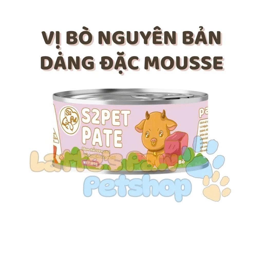 Pate S2Pet Gravy Dạng Đặc Thịt Tươi Giàu Dinh Dưỡng, Bổ Sung Đầy Đủ Dinh Dưỡng Cho Mèo, Lon 85g