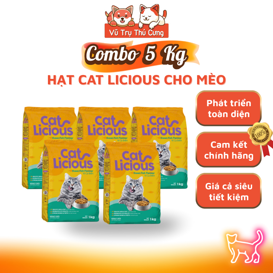 (5Kg) Thức Ăn Hạt Cho Mèo Trưởng Thành Vị Cá Biển Cat Licious