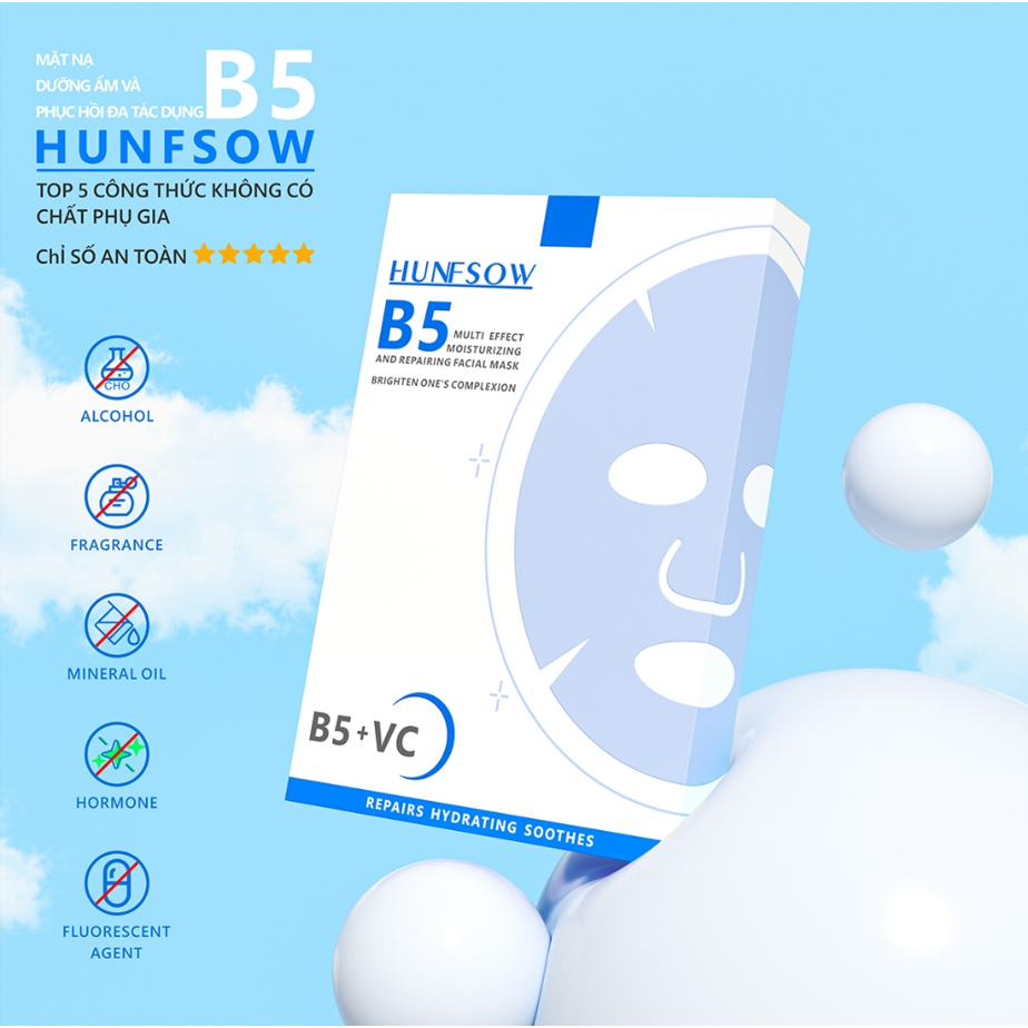 [LIVE]Mặt Nạ HUNFSOW dưỡng ẩm /phục hồi da Vitamin C & B5 Làm sáng da ...