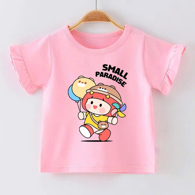 👕 Áo Thun Bé Gái mềm mịn thoáng mát in hình dễ thương 👕 AT471
