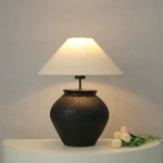Đèn Ngủ Để Bàn Gốm Nung Đặc Ánh Sáng Vàng Ấm Áp DG02, Trang Trí Gia Đình, Khách Sạn, Khu Nghỉ Dưỡng Cao Cấp — ảnh 3