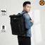 Balo nắp gập du lịch chống thấm Xbags DarkBear XB1202 cao cấp mở rộng mạnh mẽ màu đen phối da!