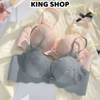 Áo Ngực Nữ Su Không Gọng Ren Hoa Mềm Mút Êm Nâng V1, Áo lót Thoáng Khí Tạo Khe Quyến Rũ King Shop A-1849
