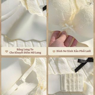 Áo Ngực Nữ Su Không Gọng Ren Hoa Mềm Mút Êm Nâng V1, Áo lót Thoáng Khí Tạo Khe Quyến Rũ King Shop A-1849