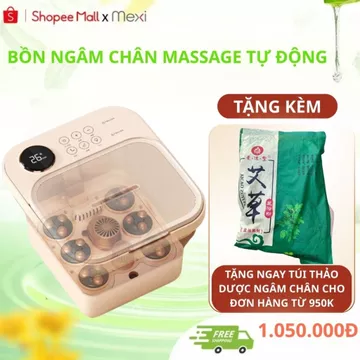 Bồn ngâm chân massage MEXI có sục khí và con lăn mát xa chân, máy massage chân gấp gọn tiện lợi