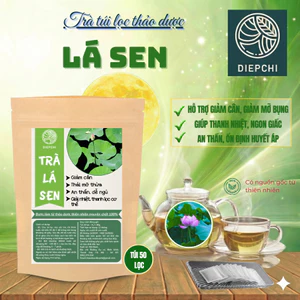 Trà Lá Sen - DIỆP CHI- Giúp ổnđịnh huyết áp, mất ngủ, giảm mỡ máu, gan nhiễm mỡ, giảm cân- Túi 50lọc