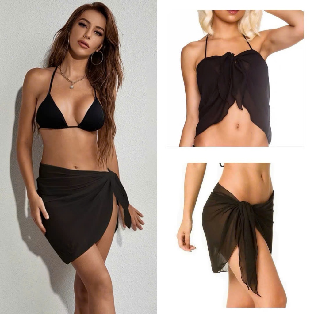 Khăn choàng mông bikini đi biển nhiều màu đa năng siêu hot, Khăn voan bikini Ohari