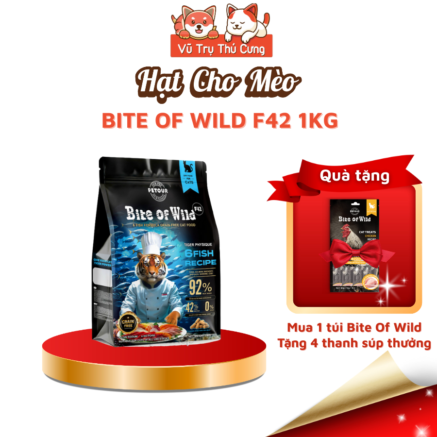 Hạt Cho Mèo Bite Of Wild F42 Thành Phần 6 Loại Cá Biển, Protein 42%, Giúp Mượt Lông Da