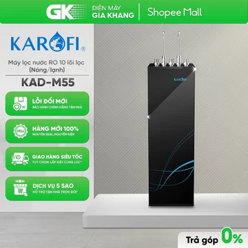 [Phí lắp đặt 0Đ HN HCM] KAD-M55 - Máy Lọc Nước Nóng Lạnh Karofi 10 Lõi, 2 Vòi, Làm Lạnh Block