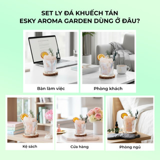Set Quà Tặng Nam Nữ Ly Đá Khuếch Tán Tinh Dầu Thơm Phòng ESKY AROMA GARDEN (12 mùi)