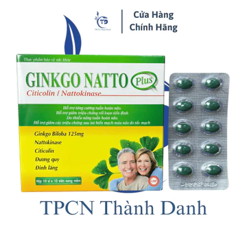 ( 125 PLUS ) Viên Uống GINKGO NATTO PLUS 125mg, Tăng Cường Tuần Hoàn Máu, Giúp Tăng Cường Trí Nhớ - Hộp 100 Viên