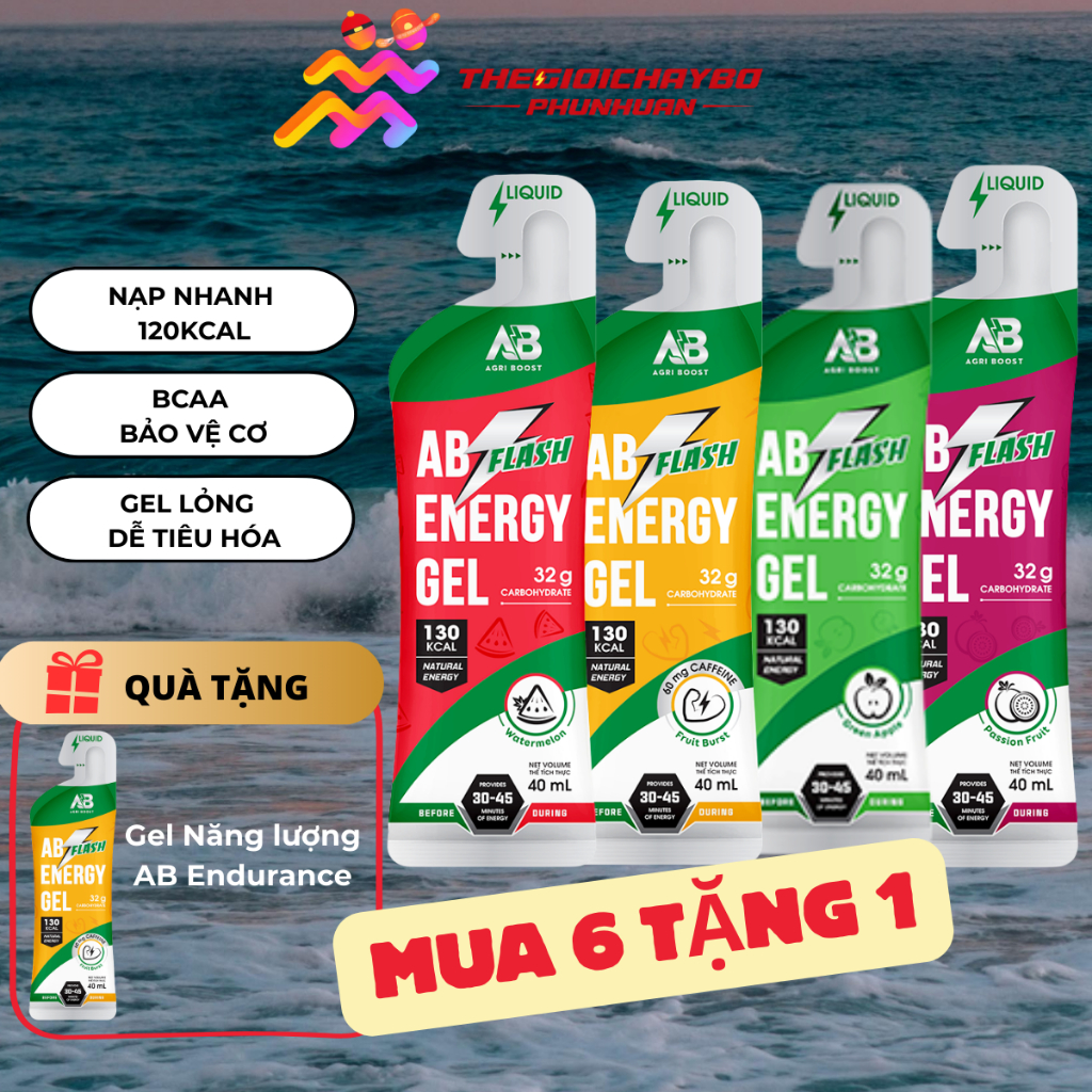 [Mua 6 tặng 1] Gel Năng Lượng Chạy Bộ AB NUTRITION AB 45g Hỗ Trợ Bền Bỉ Cho Người Chơi Thể Thao