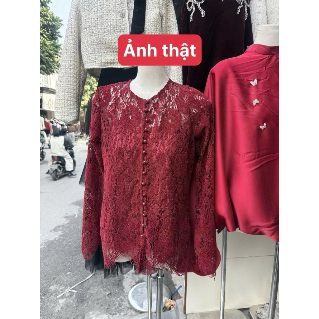 Áo ren hoa cao cấp mix đồ xinh xỉu kèm áo trong