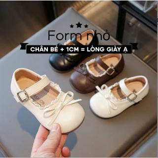 Tăng size Sz 21- 30 Giày Búp Bê Nơ Ren Vintage Khóa Vuông Cho Bé Gái K118