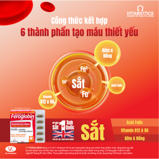 Thực phẩm bảo vệ sức khỏe FEROGLOBIN B12 Capsules - Hỗ trợ tăng khả năng tạo máu