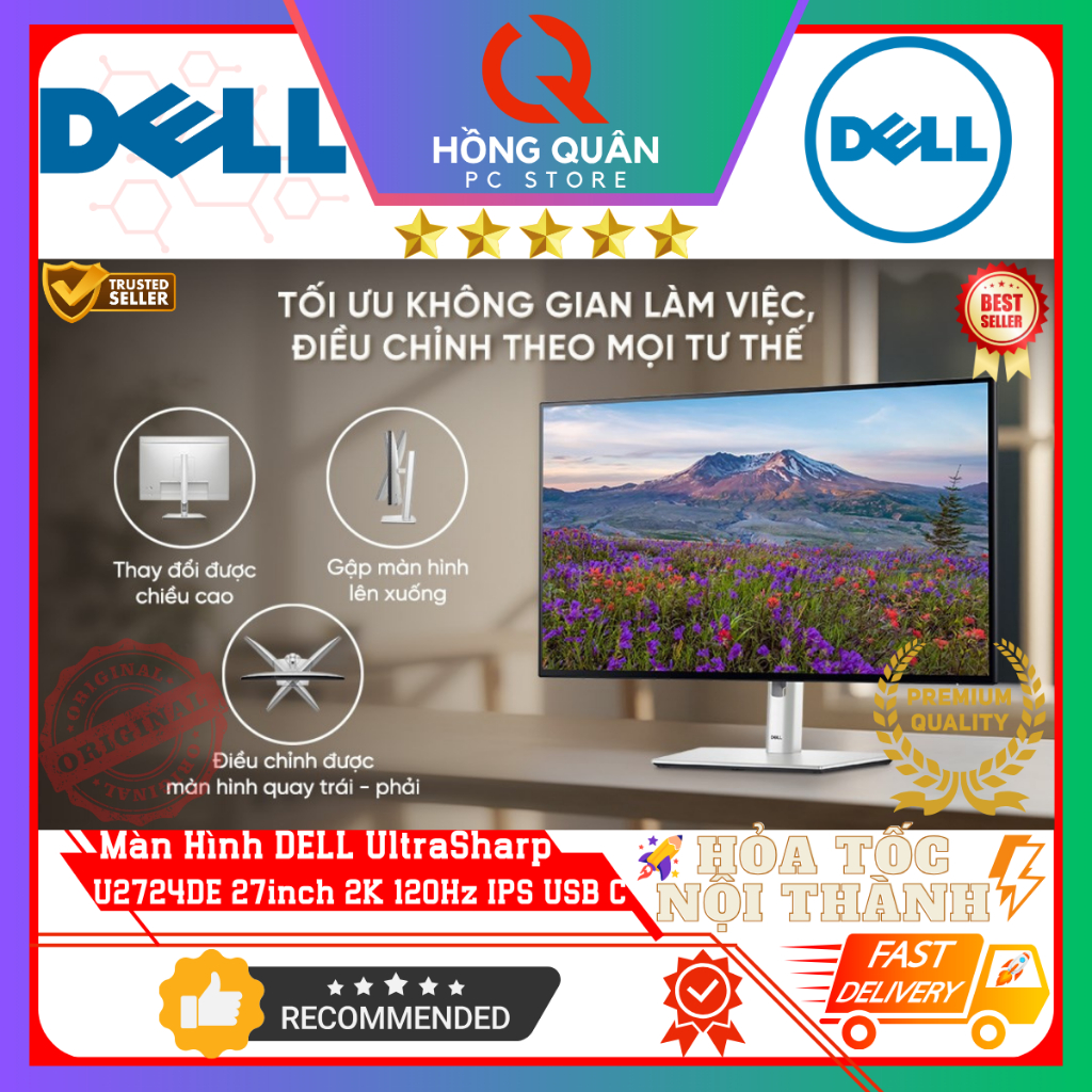 Màn Hình DELL UltraSharp U2724DE 27inch 2K 120Hz IPS 5ms Thunderbolt 4 Network RJ45 New - Hàng Chính Hãng Bảo Hành 3 Năm | BigBuy360 - bigbuy360.vn
