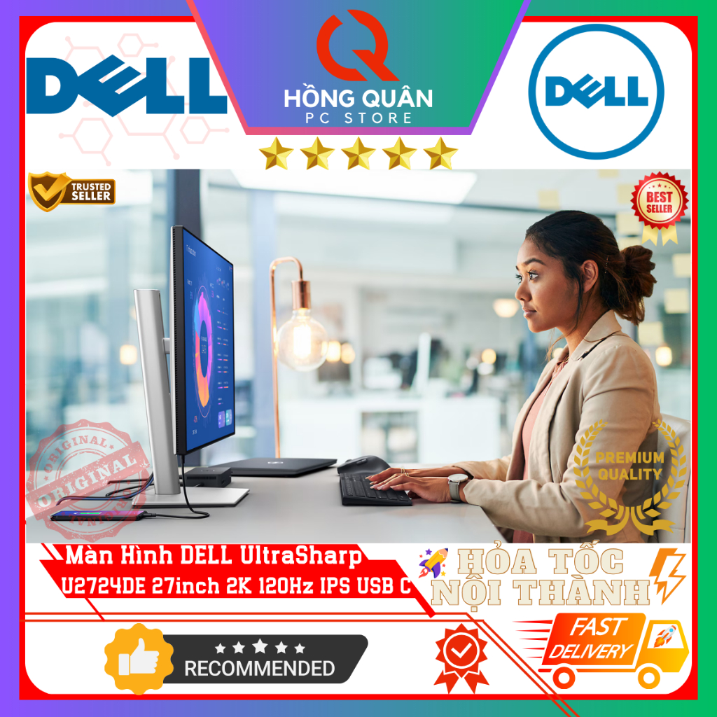 Màn Hình DELL UltraSharp U2724DE 27inch 2K 120Hz IPS 5ms Thunderbolt 4 Network RJ45 New - Hàng Chính Hãng Bảo Hành 3 Năm | BigBuy360 - bigbuy360.vn