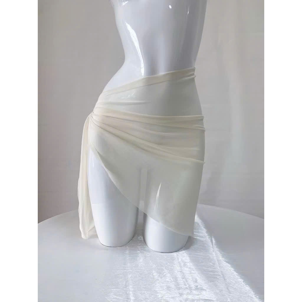 Khăn Voan quấn Bikini siêu hot 3 màu trắng/đen/kem Ohari Khăn choàng Bikini đa năng