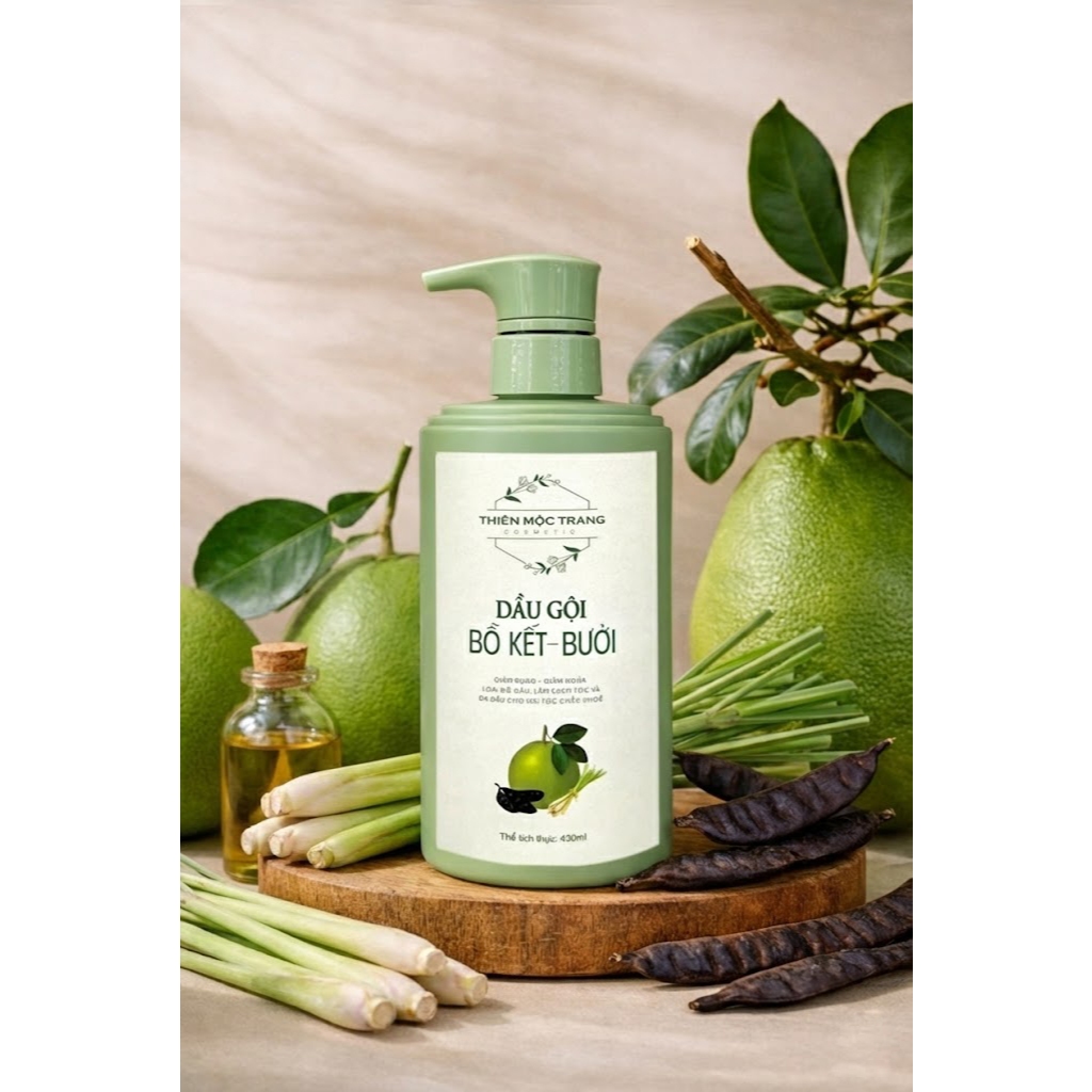 Combo 2 Dầu Gội Thảo Mộc Bồ Kết – Bưởi 430ml – Sạch Gàu, Giảm Rụng Tóc, Kích Thích Mọc Tóc, Kháng Nấm Da Đầu