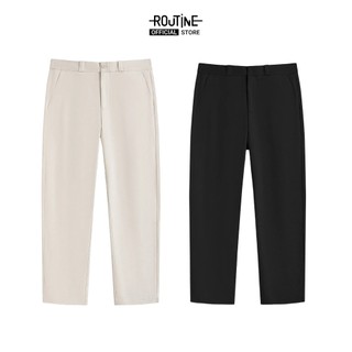 Quần Kaki Nam Cotton Trơn Form Slim Cropped - Routine 10F24PCA005