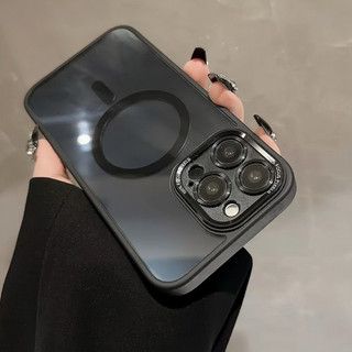 Ốp Lưng IP Từ Tính Hỗ Trợ Sạc Không Dây Lưng Mờ, Có Khung Bảo Vệ Camera, Chống Sốc, Viền Dẻo