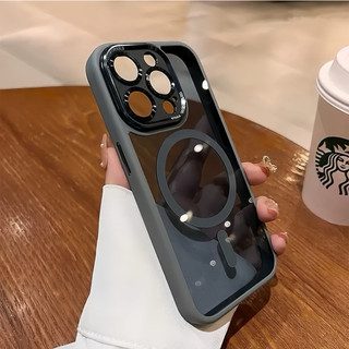 Ốp Lưng IP Từ Tính Hỗ Trợ Sạc Không Dây Lưng Mờ, Có Khung Bảo Vệ Camera, Chống Sốc, Viền Dẻo