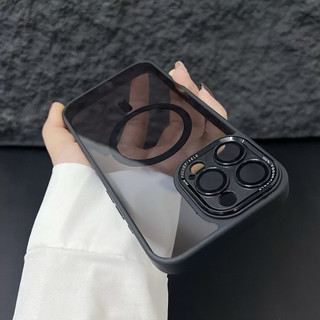 Ốp Lưng IP Từ Tính Hỗ Trợ Sạc Không Dây Lưng Mờ, Có Khung Bảo Vệ Camera, Chống Sốc, Viền Dẻo