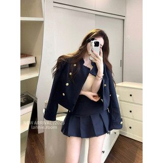 [S2.4279] Set Dạ Vest Phối Chân Váy Xếp Ly 3 Màu Hàng 2 Lớp Dày Dặn