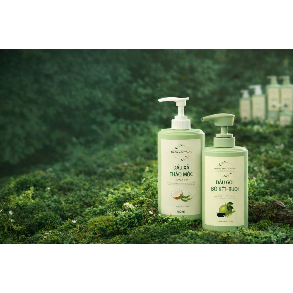 Combo 2 Dầu Gội Thảo Mộc Bồ Kết – Bưởi & 1 Dầu Xả Hương Dừa 430ml – Sạch Gàu, Giảm Rụng Tóc, Tóc Mềm Mượt Không Bết