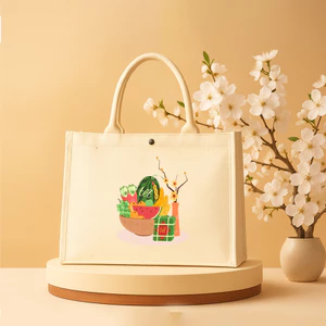 Túi cói Tết mâm ngũ quả bán chưng Tết du lịch,đi biển,đi chơi túi tote cứng vải đay kèm khóa size to form cứng tdaya0299