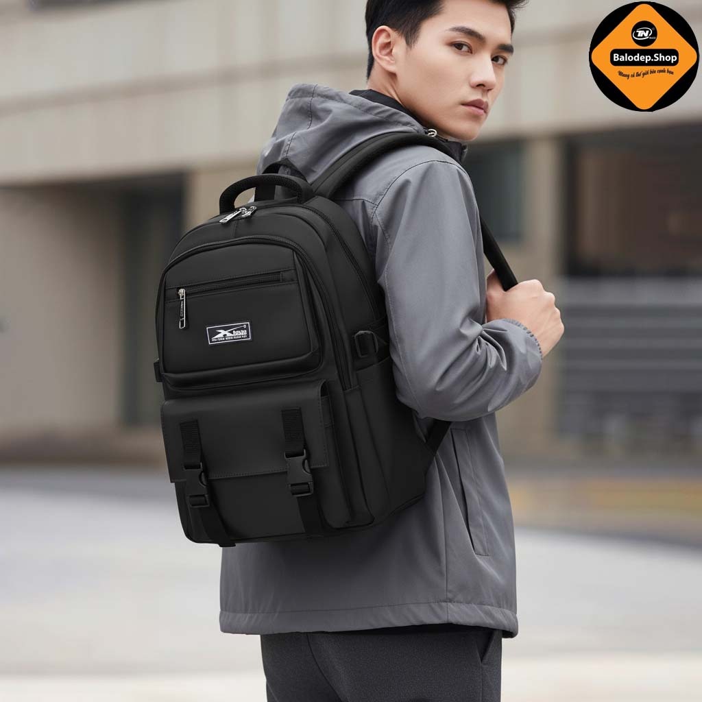 Balo Trung Học Thời Trang Xbags Black Blue XB 3203 – Chống Thấm, Hiện Đại, Đựng Laptop 15.6 Inch!